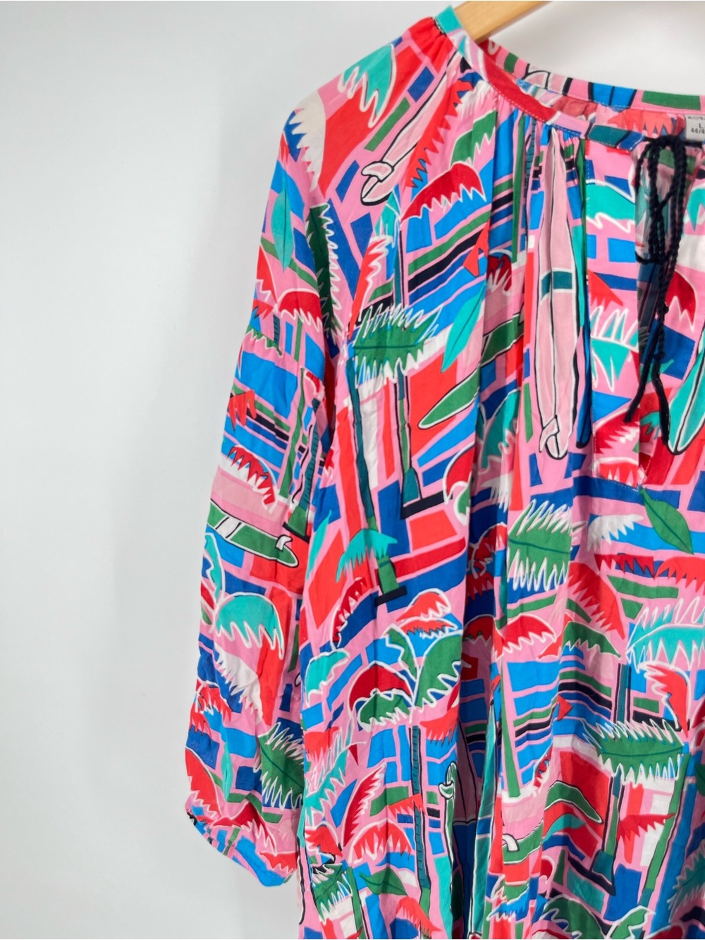 Rosa Faia Papanui Tropical Surfboard Print Viscose Cover Up Tunic Dress L XL - Picture 9 of 9
